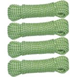 AMIG Paracord touw - 4x - 10 meter - D4mm - 100kg - PP/PE - lichtgroen/wit