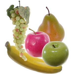 Kunstfruit decofruit fruitschaal - set van 5x stuks - 6 tot 28 cm - kleuren mix