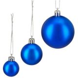 Relaxdays - kerstballen - 100x st - kobalt blauw - 3, 4 en 6 cm - glitter/mat/glans