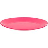Kunststof ontbijt/diner 12x bordjes 26 cm en 10x bekertjes 300 ML servies set in kleur roze