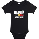 Belgie kampioen fan rompertje zwart jongens en meisjes - kraamcadeau - babykleding - EK/ WK romper / outfit