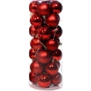 Rode kerstballen 28 stuks 6 cm kerstversiering