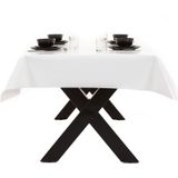 Buiten tafelkleed/tafelzeil wit 140 x 200 cm rechthoekig - Tuintafelkleed tafeldecoratie wit - Unikleur tafelkleden/tafelzeilen wit