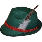 2x Groene Tiroler hoedjes verkleedaccessoires voor volwassenen - Oktoberfest/bierfeest feesthoeden - Alpenhoedje/jagershoedje