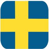 60x Bierviltjes Zweedse vlag vierkant - Zweden feestartikelen - Landen decoratie
