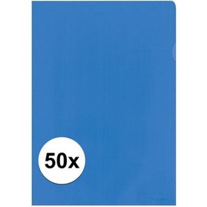 50x Insteekmap blauw A4 formaat 21 x 30 cm - Kantoorartikelen