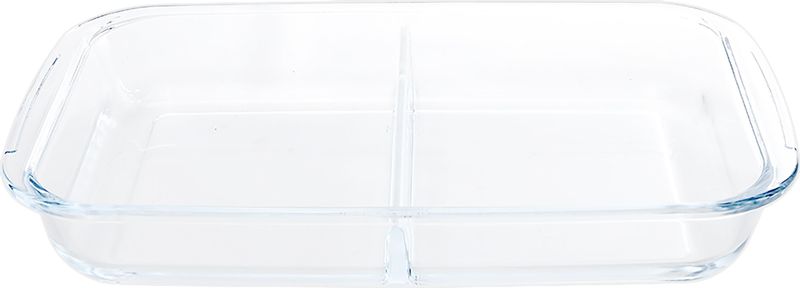 Rechthoekige glazen 2-vaks ovenschaal 3,2 liter x 21 x 5 cm - Ovenschotel schalen (woonaccessoires) | € 16 bij Shoppartners.nl | beslist.nl