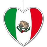 3x Hangdecoratie harten Mexico 28 cm - Mexicaanse vlag WK landen versiering