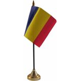 Roemenie tafelvlaggetje 10 x 15 cm met standaard