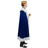 Blauwe koning cape/mantel voor volwassenen - carnavalskleding
