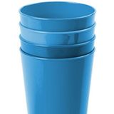 Hega Hogar Onbreekbare drinkglazen - set 8x stuks - kunststof - blauw - 300 ml - camping/outdoor/kinderen - limonade glazen