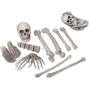 24x horror kerkhof decoratie botten/beenderen - Halloween/horror thema kerkhof decoratie