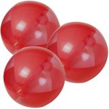 6x stuks opblaasbare strandballen plastic rood 28 cm - Strand buiten zwembad speelgoed