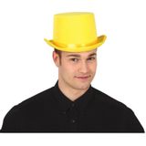 Carnaval verkleedset hoed en strik - geel - volwassenen/unisex - feestkleding accessoires