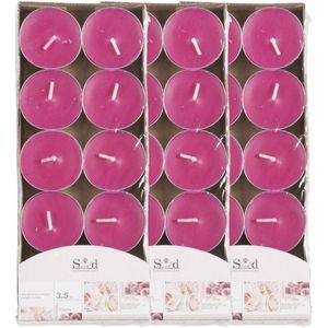 40x Geurtheelichtjes rozen/roze 3,5 branduren - Geurkaarsen rozengeur bloemengeur - Waxinelichtjes