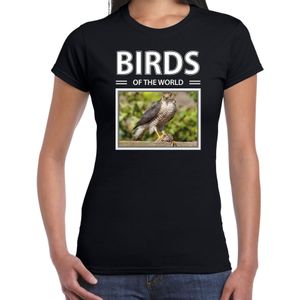 Dieren foto t-shirt Havik - zwart - dames - birds of the world - cadeau shirt Haviks liefhebber
