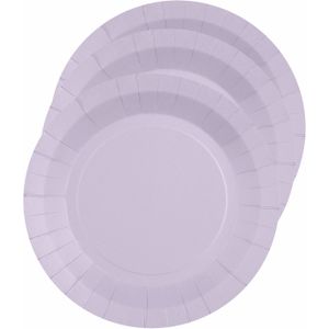 Santex feest bordjes rond - lila paars - 30x stuks - karton - 22 cm