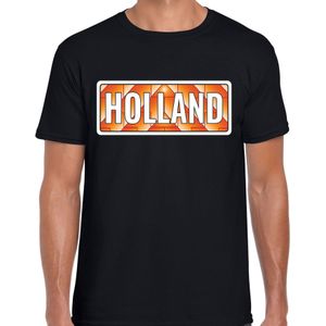 Holland / Oranje supporter t-shirt zwart voor heren - Nederlands elftal fan shirt / kleding - Koningsdag outfit