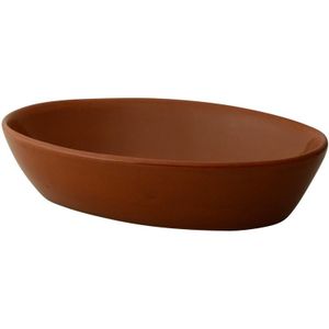 1x Tapas/hapjes bakje/schaaltje bruin 18 cm ovaal - Aardewerk schaaltjes ovaal 500 ml