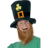 Set van 2x stuks st Patricks day thema verkleed hoed met baard - Ierland kabouter Shamrock Leprechaun