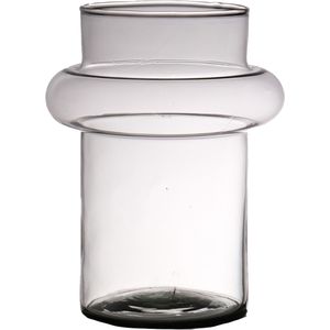 Hakbijl Glass Bloemenvaas Luna - transparant  - eco glas - D15 x H20 cm - cilinder vaas