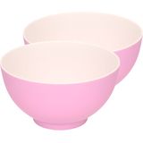 6x stuks onbreekbare kunststof/melamine roze dessert schaaltje Dia 14 x H 7.5 cm voor outdoor/camping/picknick/strand