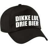 Dikke lul drie bier fun pet zwart voor dames en heren - dikke lul drie bier baseball cap - carnaval fun accessoire