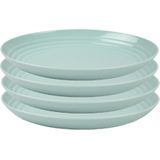 PlasticForte Rond bord/camping bord - 4x - D22 cm - mintgroen - kunststof