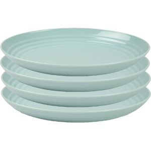 PlasticForte Rond bord/camping bord - 4x - D22 cm - mintgroen - kunststof