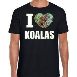 I love koalas t-shirt met dieren foto van een koala zwart voor heren - cadeau shirt koala liefhebber