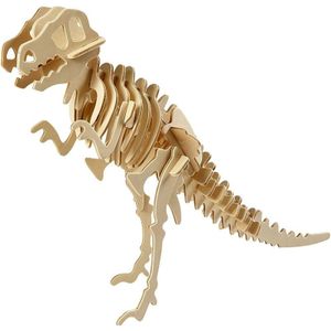 3D puzzel dinosaurus velociraptor hout - 3D dino bouw speelgoed - 33 x 8 x 23 cm