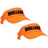 2x stuks Holland supporter zonneklep - oranje - Koningsdag en EK / WK fans - Nederland cap