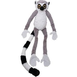 Pluche grijze maki/ringstaart aap knuffel 100 cm - Apen bosdieren knuffels - Speelgoed voor kinderen