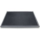 Set van 2x stuks rubberen antislip deurmatten/schoonloopmatten zwart 60 x 100 cm rechthoekig  - zware kwaliteit droogloopmat