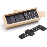 2x Speelgoed domino spellen in houten kistje - Gezelschapsspellen - Familiespellen - Klassiek dominospellen