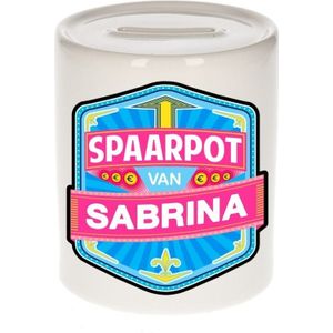 Kinder spaarpot voor Sabrina  - keramiek - naam spaarpotten