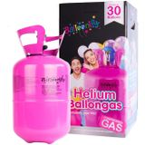 30x Helium ballonnen 27 cm wit/zilver + helium tank/cilinder - Bruiloft - Trouwen - Huwelijk -Thema versiering