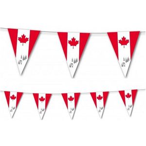 3x Canada vlaggenlijn 3,5 meter - Canadese vlag decoratie slinger