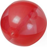 10x stuks opblaasbare strandballen plastic rood 28 cm - Strand buiten zwembad speelgoed