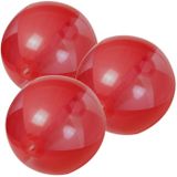 10x stuks opblaasbare strandballen plastic rood 28 cm - Strand buiten zwembad speelgoed