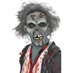Horror masker zombie met grijs haar
