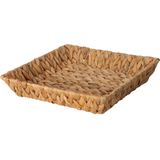 H&amp;S Collection Broodmand - 2x - gevlochten riet - naturel - 29 x 29 x 6 cm