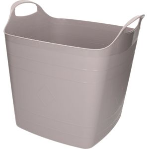 Bathroom Solutions Opbergmand/kuip/emmer - flexibel kunststof - grijs - 25 liter