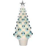 Complete kunstkerstboom met lichtjes en ballen blauw - Kerstversiering - Kerstbomen - Kerstaccessoires - Kerstverlichting
