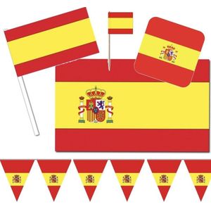 Feestartikelen Spanje versiering pakket XL - Spanje landen thema decoratie - Spaanse vlag