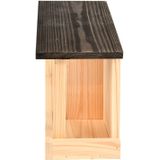 2x Houten vogelhuisjes/nestkastjes met voedertafel - Vurenhouten vogelhuisjes tuindecoraties - Vogelnestje voor tuinvogeltjes - tuindieren