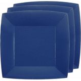 Santex Feest/verjaardag bordjes set - 40x stuks - donkerblauw - 18 cm en 23 cm