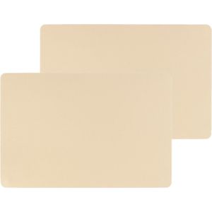 Set van 8x stuks placemats PU-leer/ leer look beige 45 x 30 cm - Tafel onderleggers