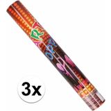 3x Confetti kanon kleuren 40 cm