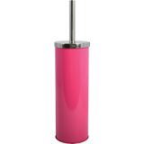 MSV Badkamer accessoires set - fuchsia roze - pedaalemmer 3L en wc/toilet-borstel